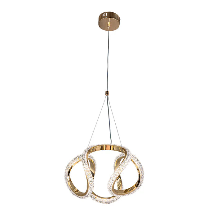 Golden Spiral LED Pendant Light (WH 25CL-03-GO-TC)