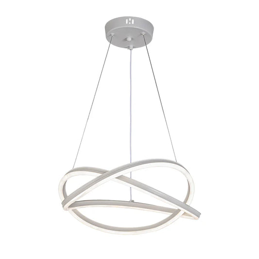 White Infinity Loop Pendant Light – 60W LED (WH 25CL-06-WH-TC)