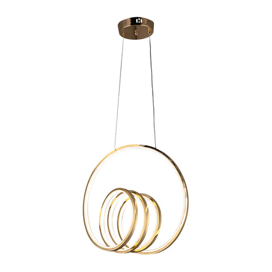 Golden Ring Cluster Pendant Light – 70W LED (WH 25CL-08-GO-TC)