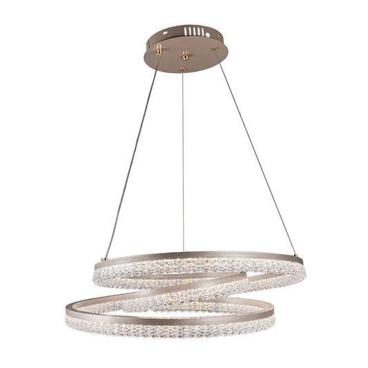 Golden Spiral Crystal Chandelier – 70W LED, 3-Colour Adjustable (WH 25CL-09-GO-TC)