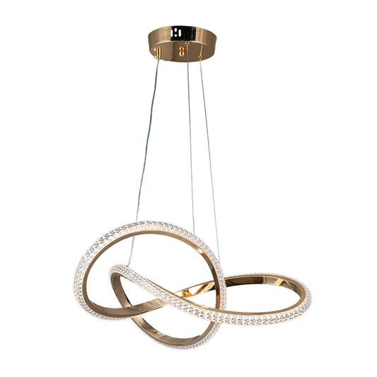 Golden Crystal Twist Pendant Light – 50W LED (WH 25ML-01-GO-TC)