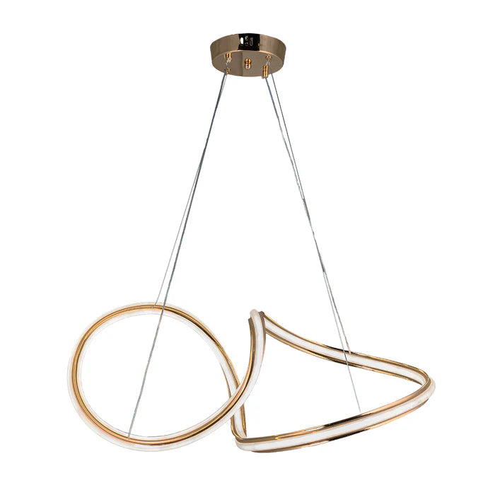 Golden Twin Curve Pendant Light – 100W LED (WH 25CL-14-GO-TC)