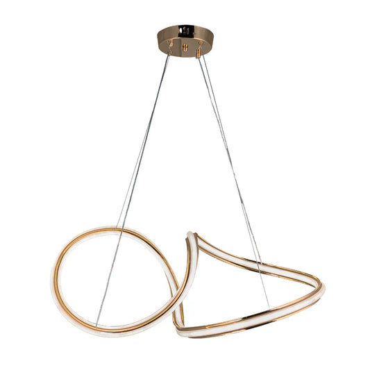 Golden Twin Curve Pendant Light – 100W LED (WH 25CL-14-GO-TC)
