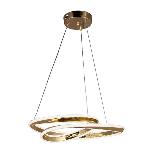 Golden Twisted Loop Pendant Light – 90W LED (WH 25CL-15-GO-TC)