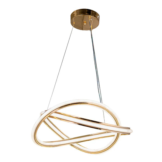 Golden Interloop Chandelier – 100W LED, 3-Colour Adjustable (WH 25CL-16-GO-TC)
