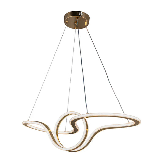 Golden Artistic Wave Pendant Light – 100W LED (WH 25CL-18-GO-TC)
