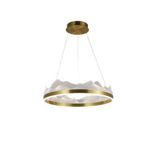 Modern Gold Circular LED Chandelier Light 28 Watt