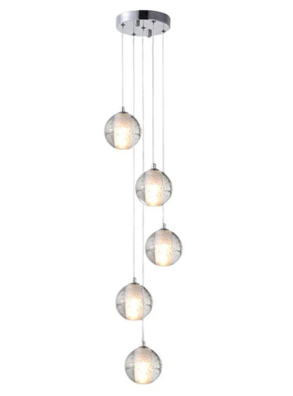 Modern Crystal Globe Pendant Chandelier with Chrome Finish