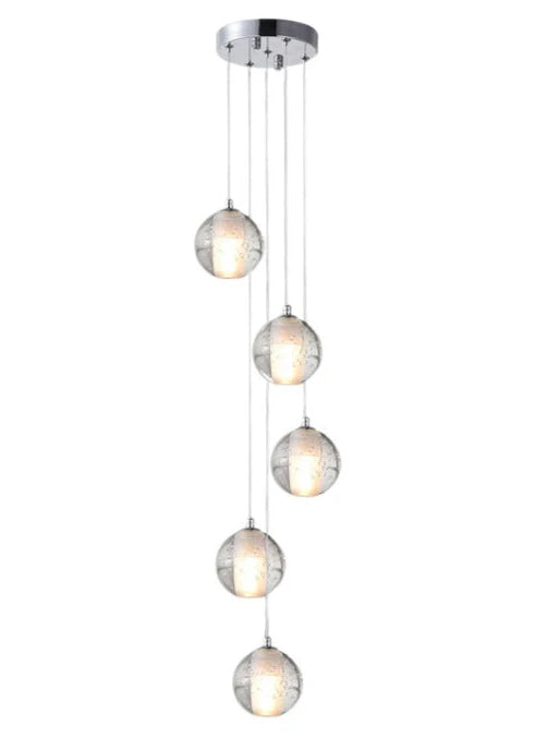 Modern Crystal Globe Pendant Chandelier with Chrome Finish