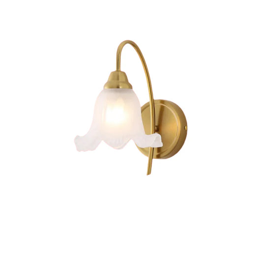 Elegant Gold Wall Light with Frosted Glass Shade