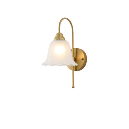 Vintage Frosted Glass Wall Light with Brass Finish (PL 6403-27-01)